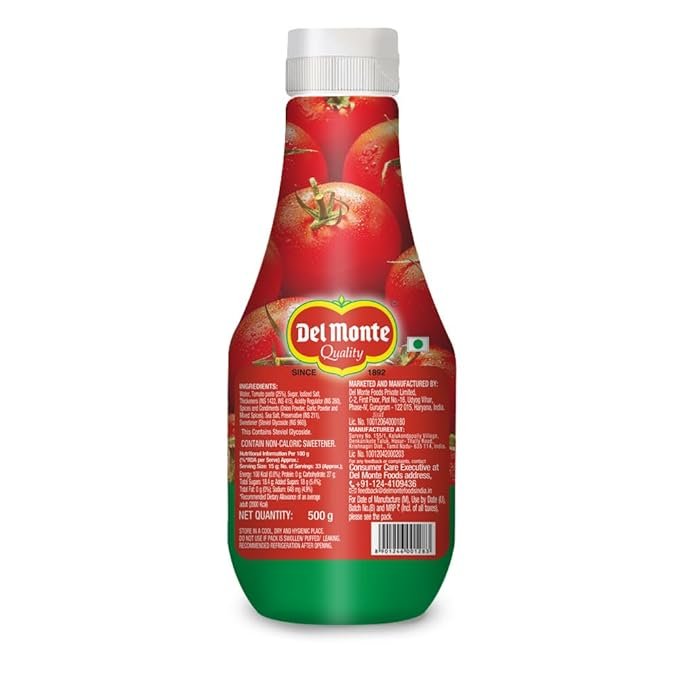 Del Monte Tomato Ketchup Squeezy 500gm